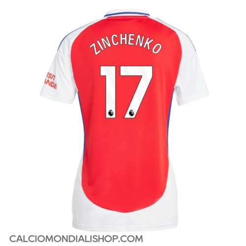 Maglie da calcio Arsenal Oleksandr Zinchenko #17 Prima Maglia Femminile 2024-25 Manica Corta